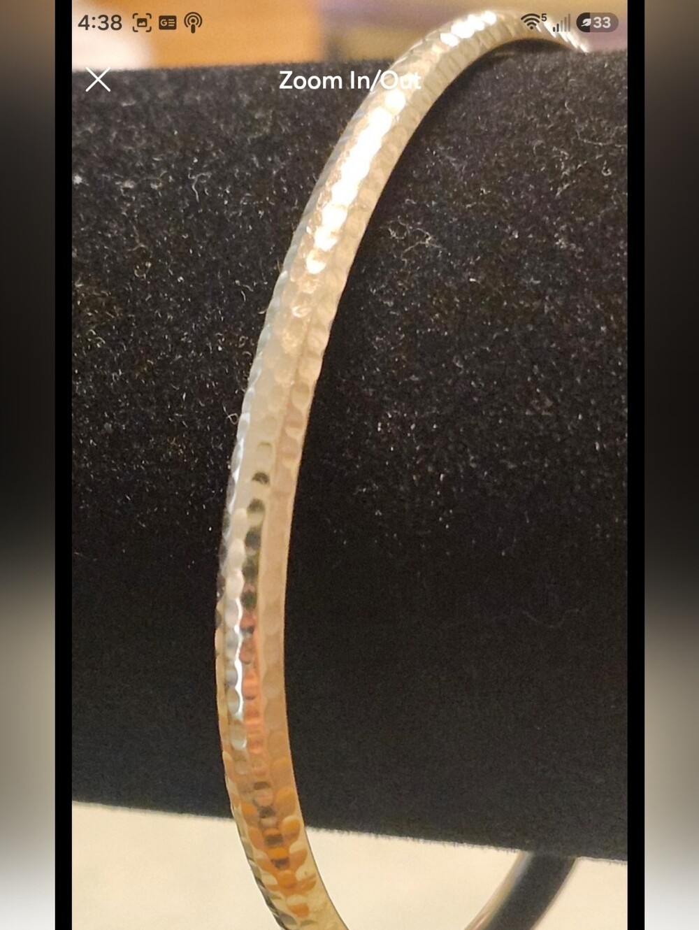 14kt Gold Hammered Women's Bangle Bracelet